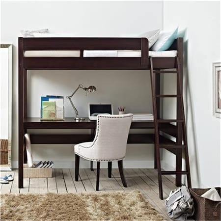 Doral Asia Dorel Asia DA6580 Dorel Living Harlan Loft Bed with Desk; Espresso DA6580